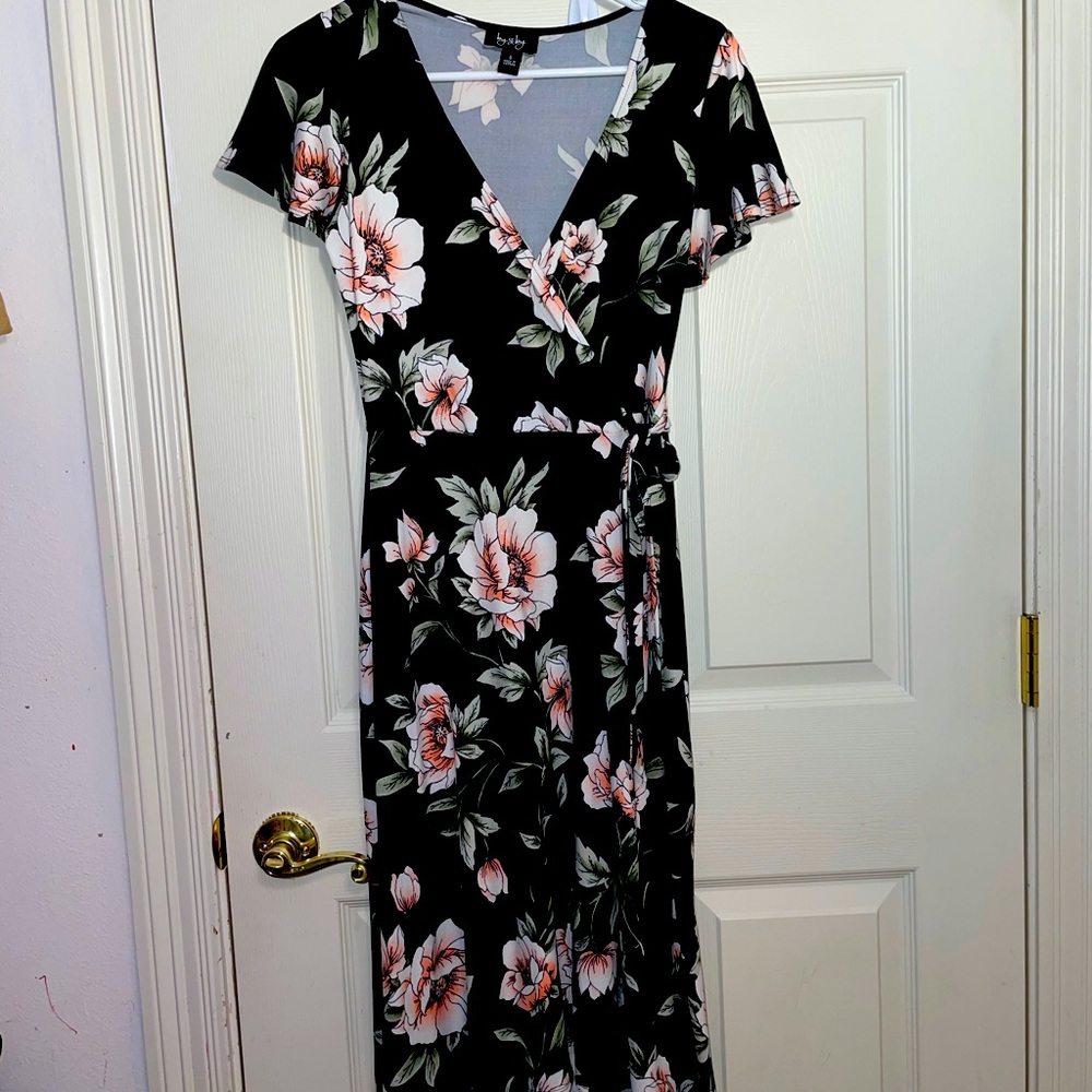 By & By black and pink floral dress size Small